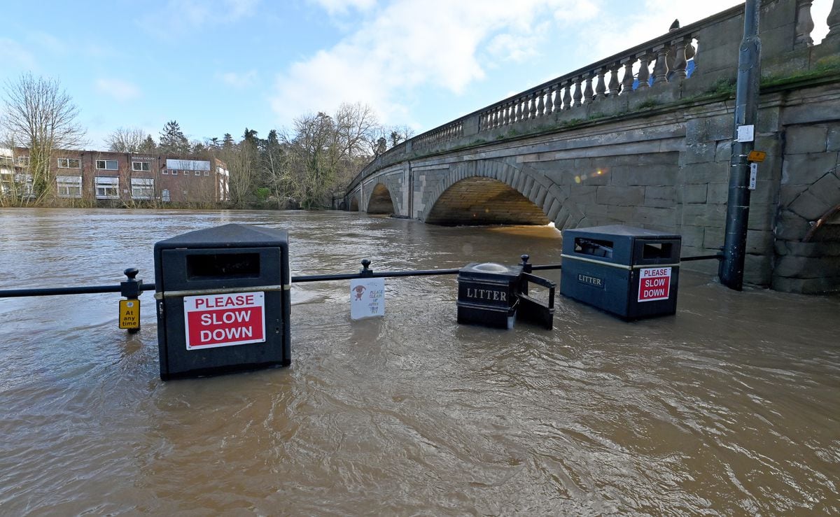 Bewdley has been flooded again, with water levels expected to rise again on Tuesday