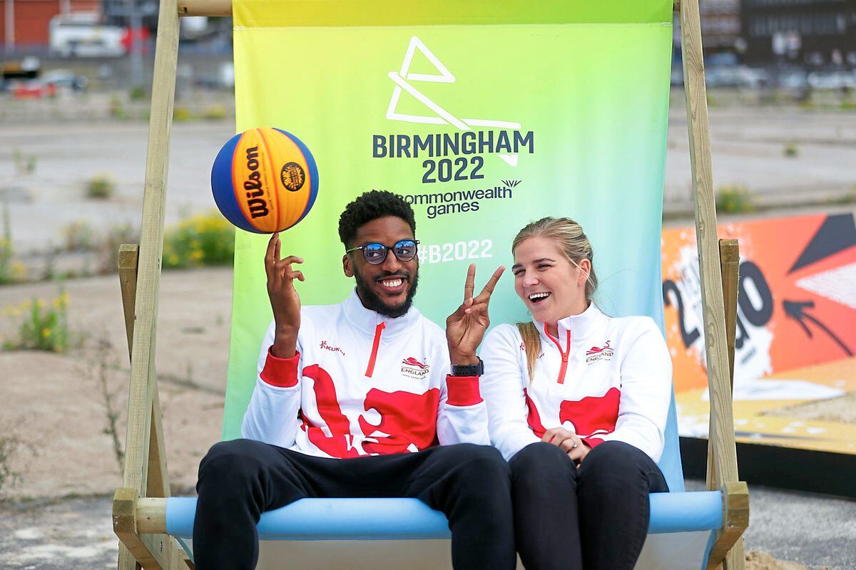 Team England's Jamal Anderson and Georgia Jones at Smithfield