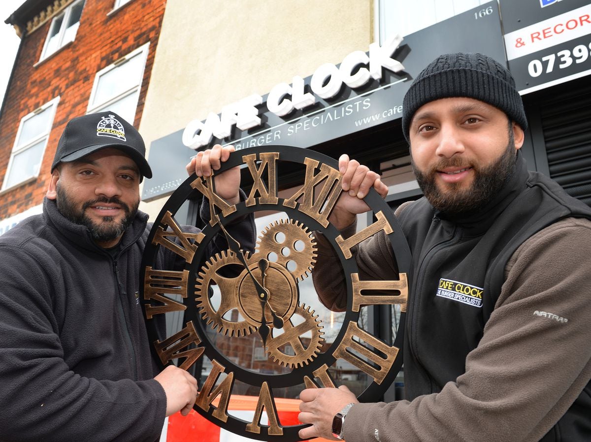 Cousins Hassan Khan and Mehtab Iqbal who are soon to open a new burger bar called Cafe Clock, in Stafford Street, Walsall