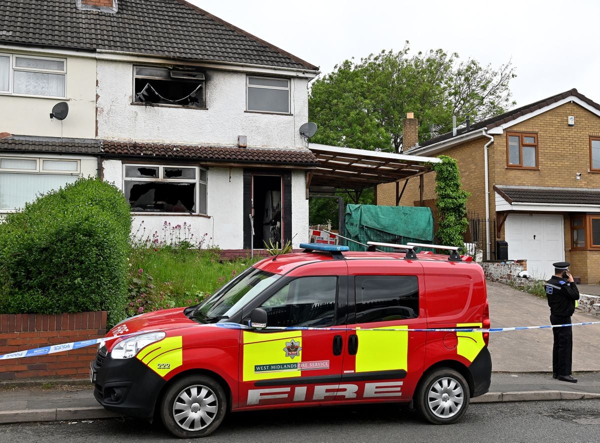 The scene of a fatal house fire on Spring Road, Ettingshall
