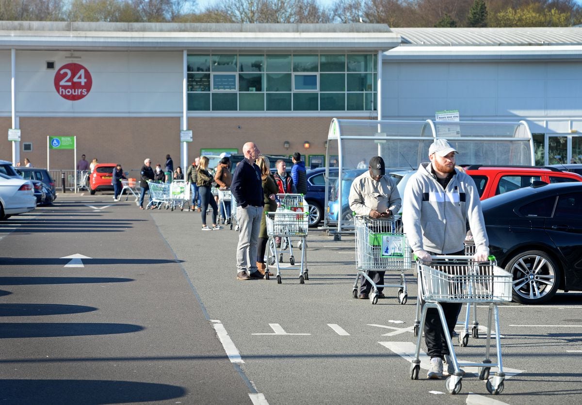 Shoppers at Asda Queslett in Great Barr