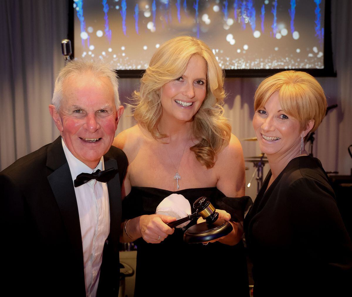 Penny Lancaster pictured with Gill Marshall, president of the charity, and Sir Peter Fahy QPM, chair of trustees