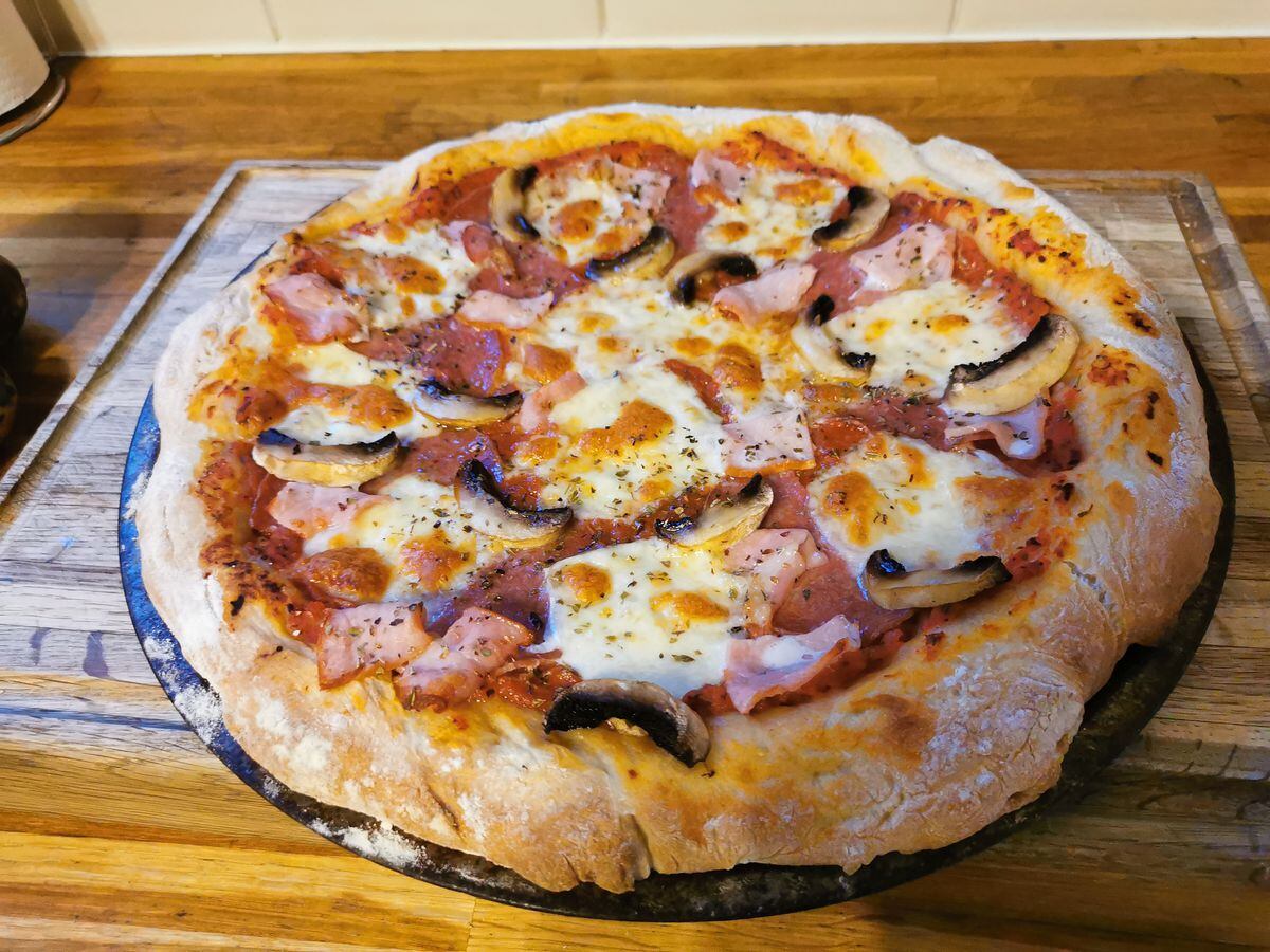 Alwyn Farmer, from Brierley Hill, who previously lived in Wolverhampton, has been busy in the kitchen creating this tasty pizza 