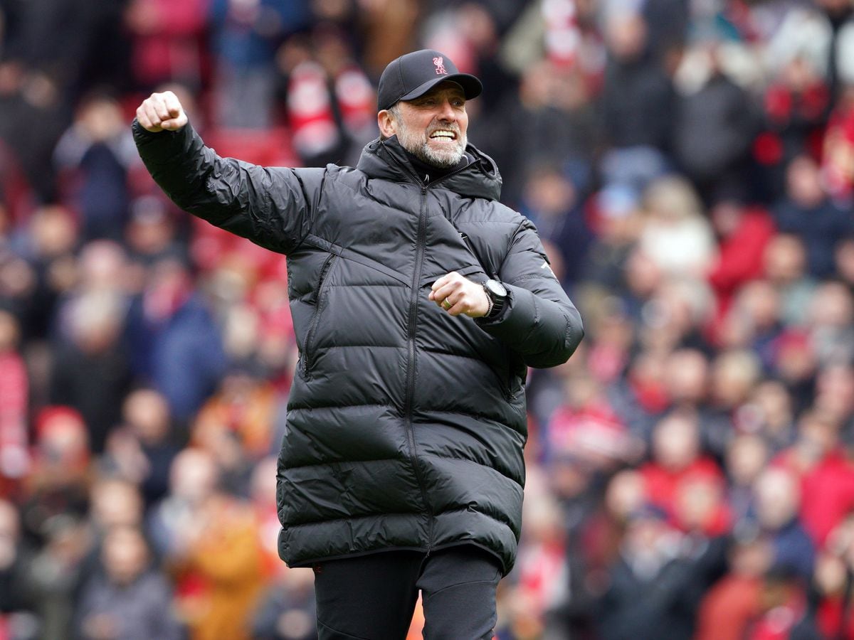 Liverpool manager Jurgen Klopp punches the air