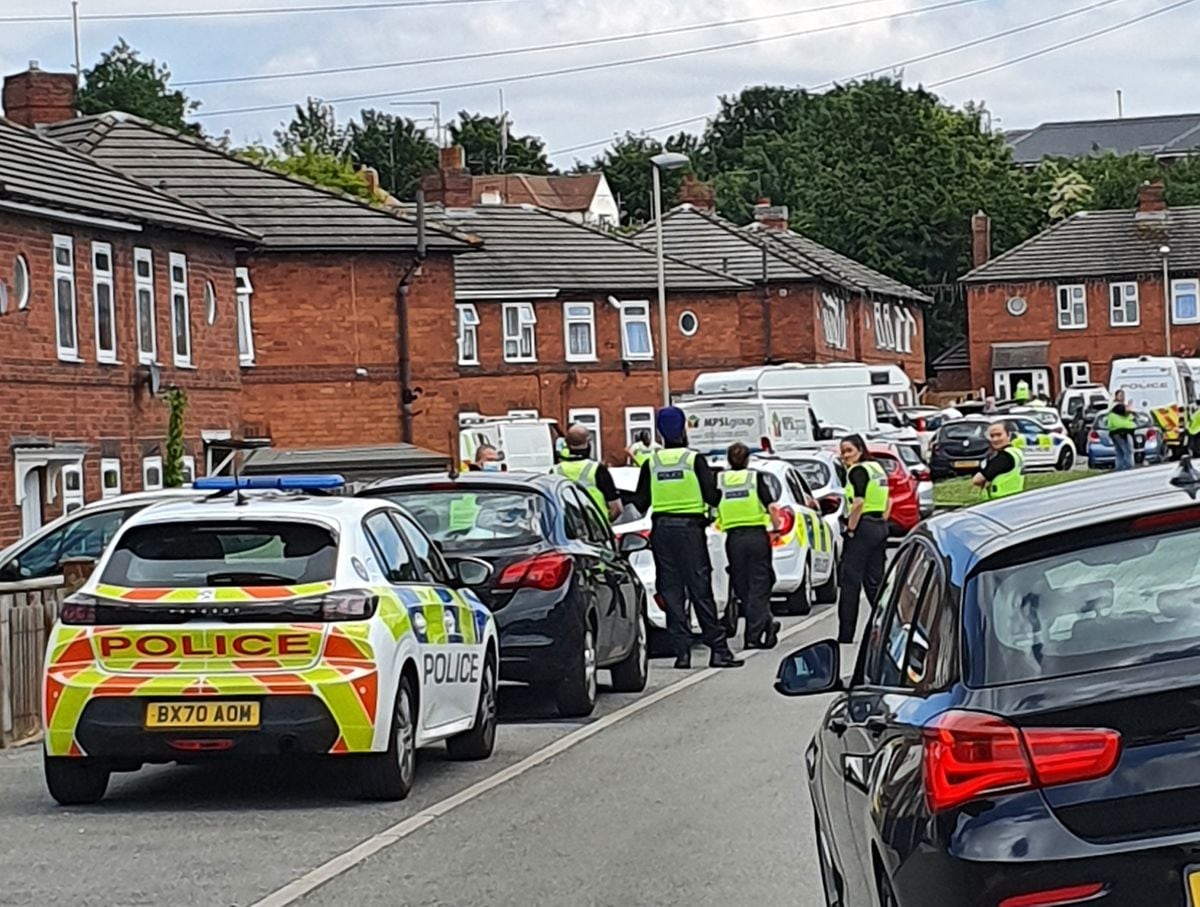 Officers carrying out the raid. Photo: Brierley Hill Police