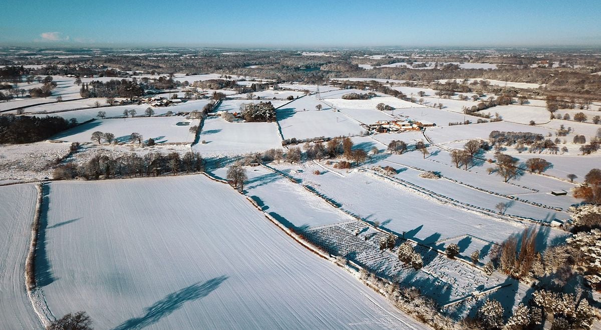A blanket of snow pictured from above by Andy Gubby
