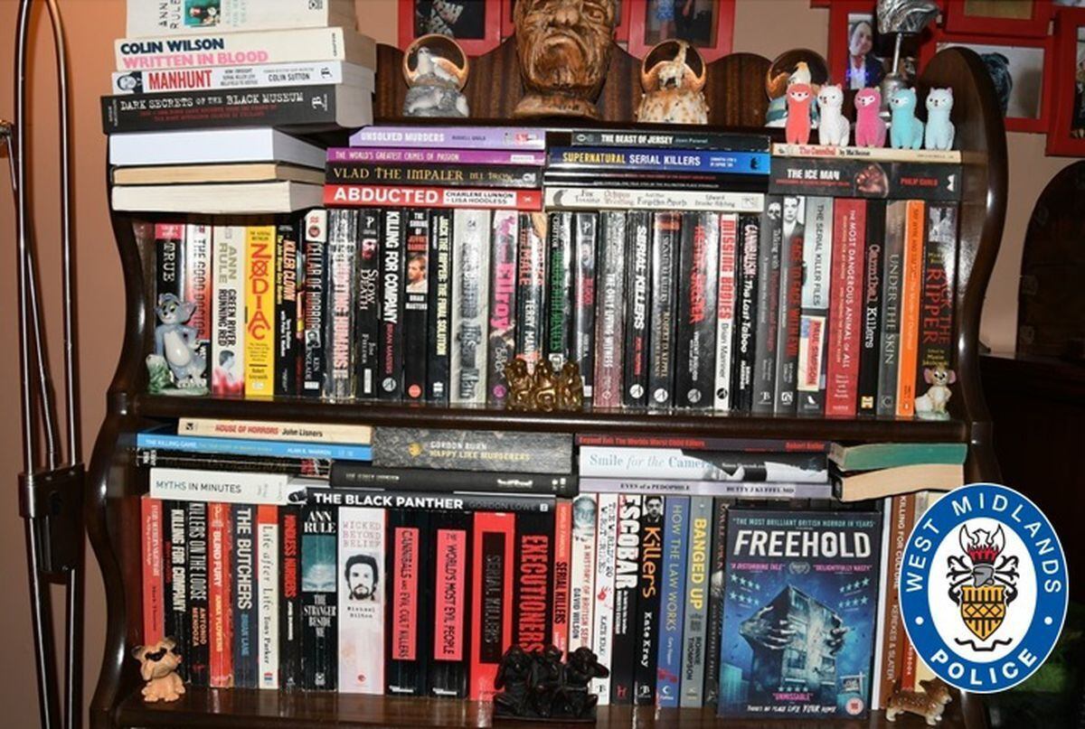Books, including many about serial killers, found at the killers’ flat