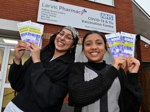 Sumaiyya Ravat and Faiza Hoque,of Larvic Pharmacy based at Palfrey Access Centre, in Walsall, are urging residents to get a jab