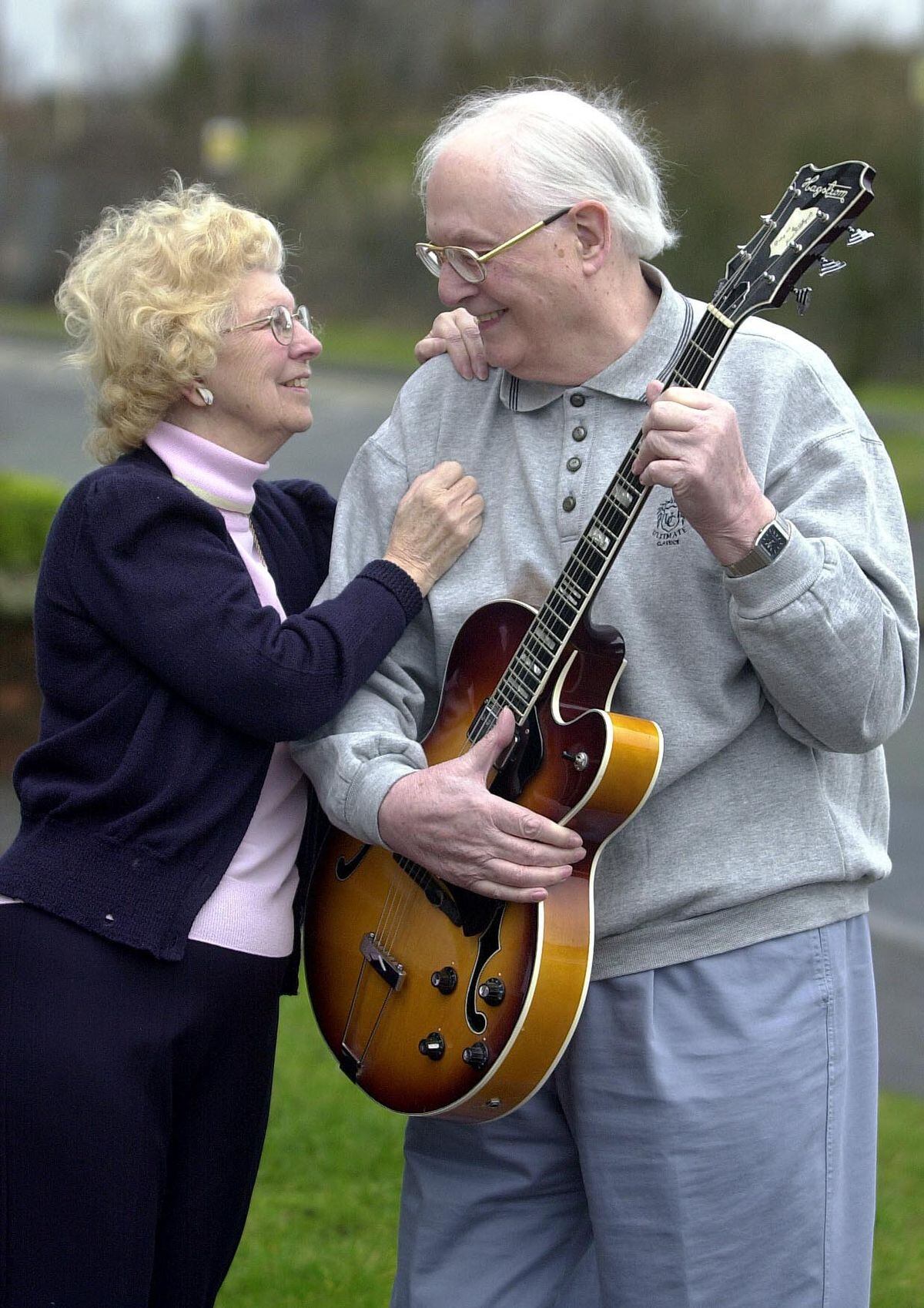 Jack McKechnie pictured with wife Pauline McKechnie in 2001