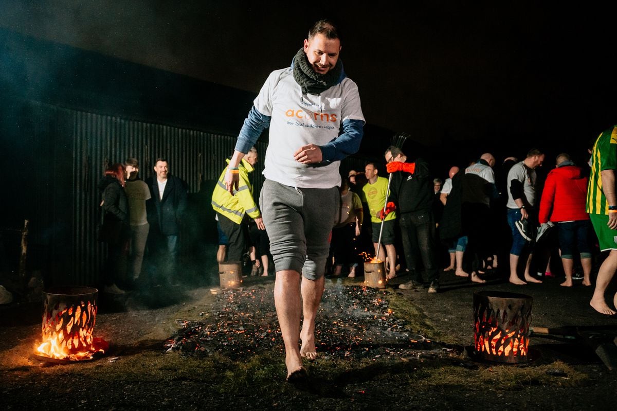 A fire walk was held at the Black Country Living Museum in aid of Acorns