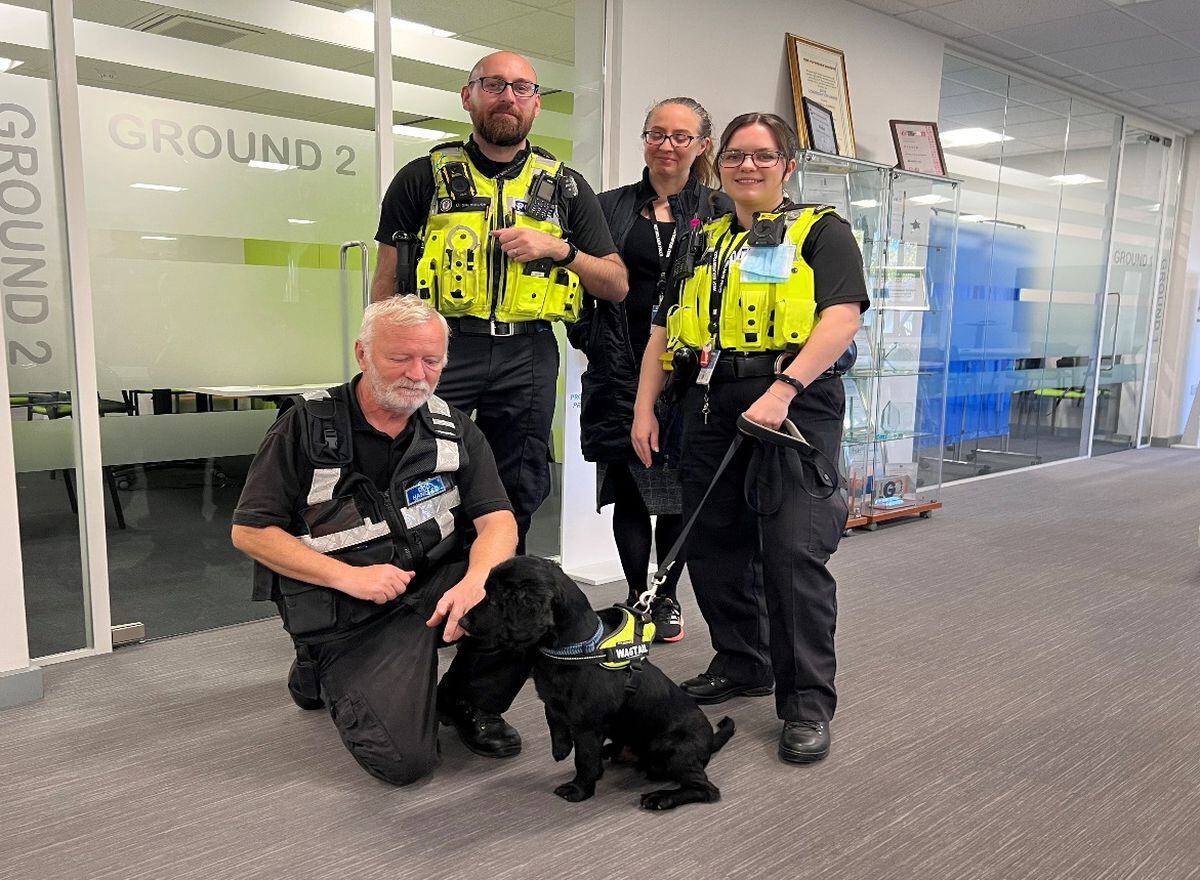  West Midlands Police Officers plus Rob and sniffer dog Cooper from Wagtail UK