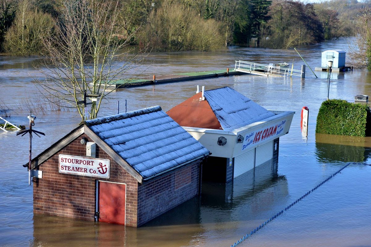 River Severn flooding in Stourport on Saturday