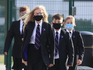 Pupils wear protective face masks at Outwood Academy Adwick in Doncaster
