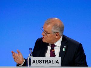 Australia’s Prime Minister Scott Morrison attends a UK-India event