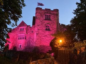 Tamworth Castle lit up 
