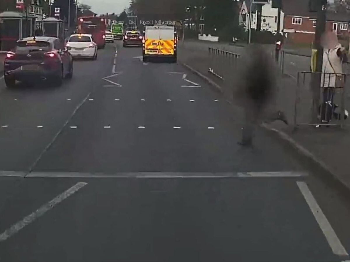 The pedestrian ran out in front of the fire engine in West Bromwich. Photo: West Midlands Fire Service
