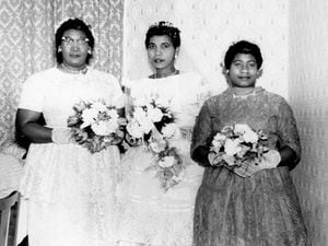Lynette Richards (middle) on her wedding day, circa 1960. Photo Courtesy: The Beverly Harvey Family Album
