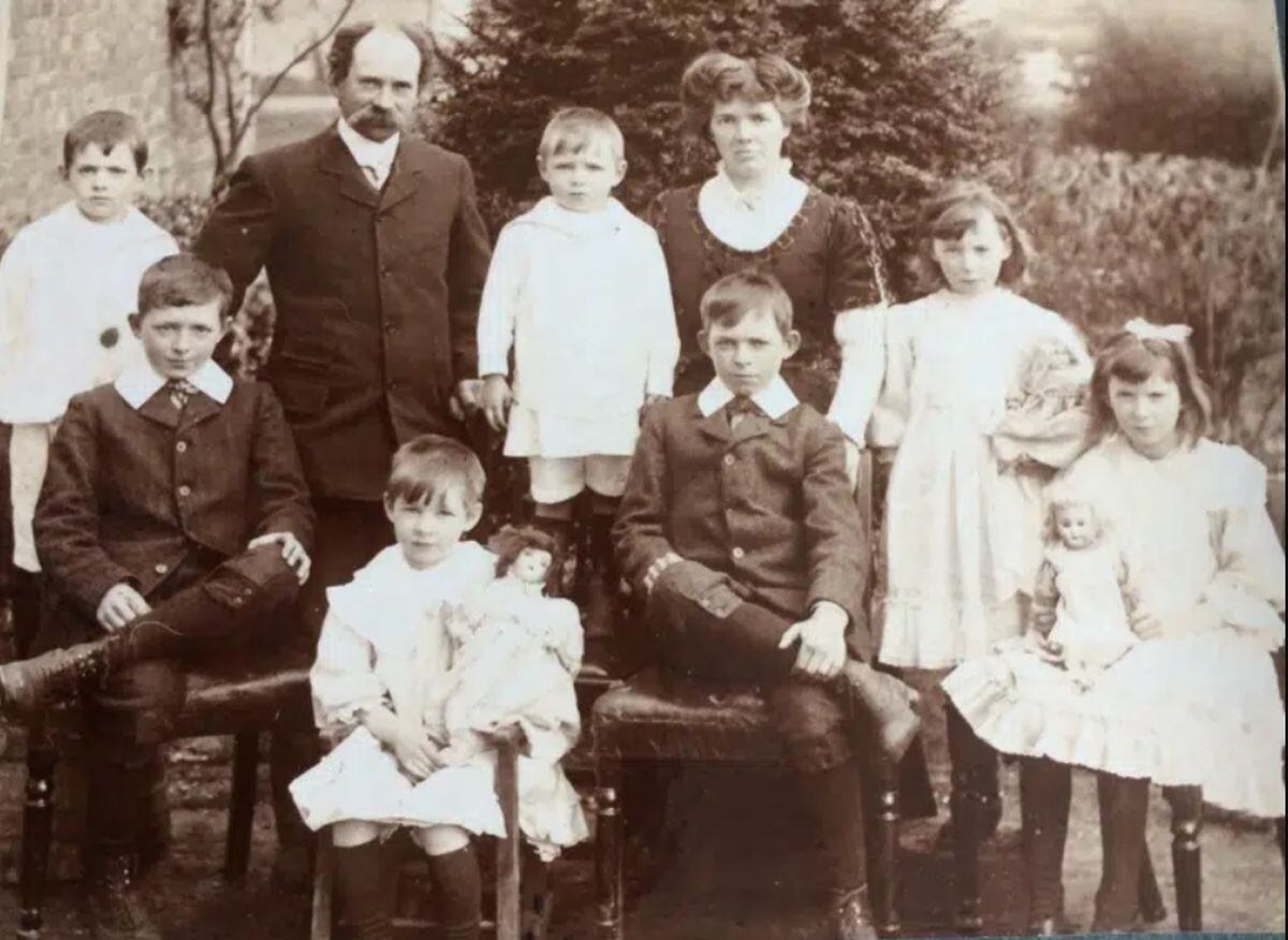 The Lester family circa 1906. James, aged 12, is seated right and Christopher, aged 10, is seated left