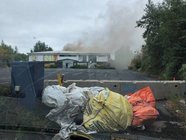 A photo shows smoke at the gym. Photo: West Midlands Fire Service