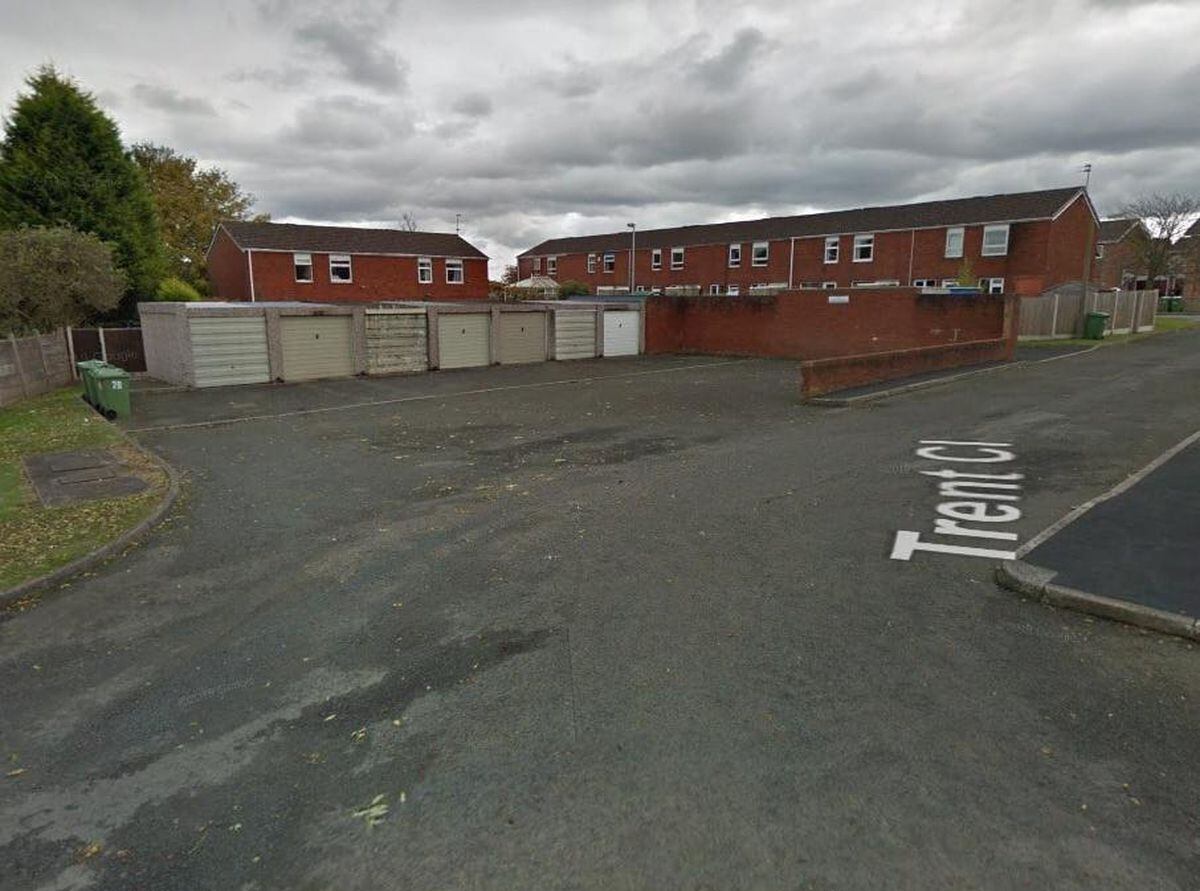 One of the garage blocks In Trent Close, Stafford, set to be demolished and replaced by bungalows. Photo: Google