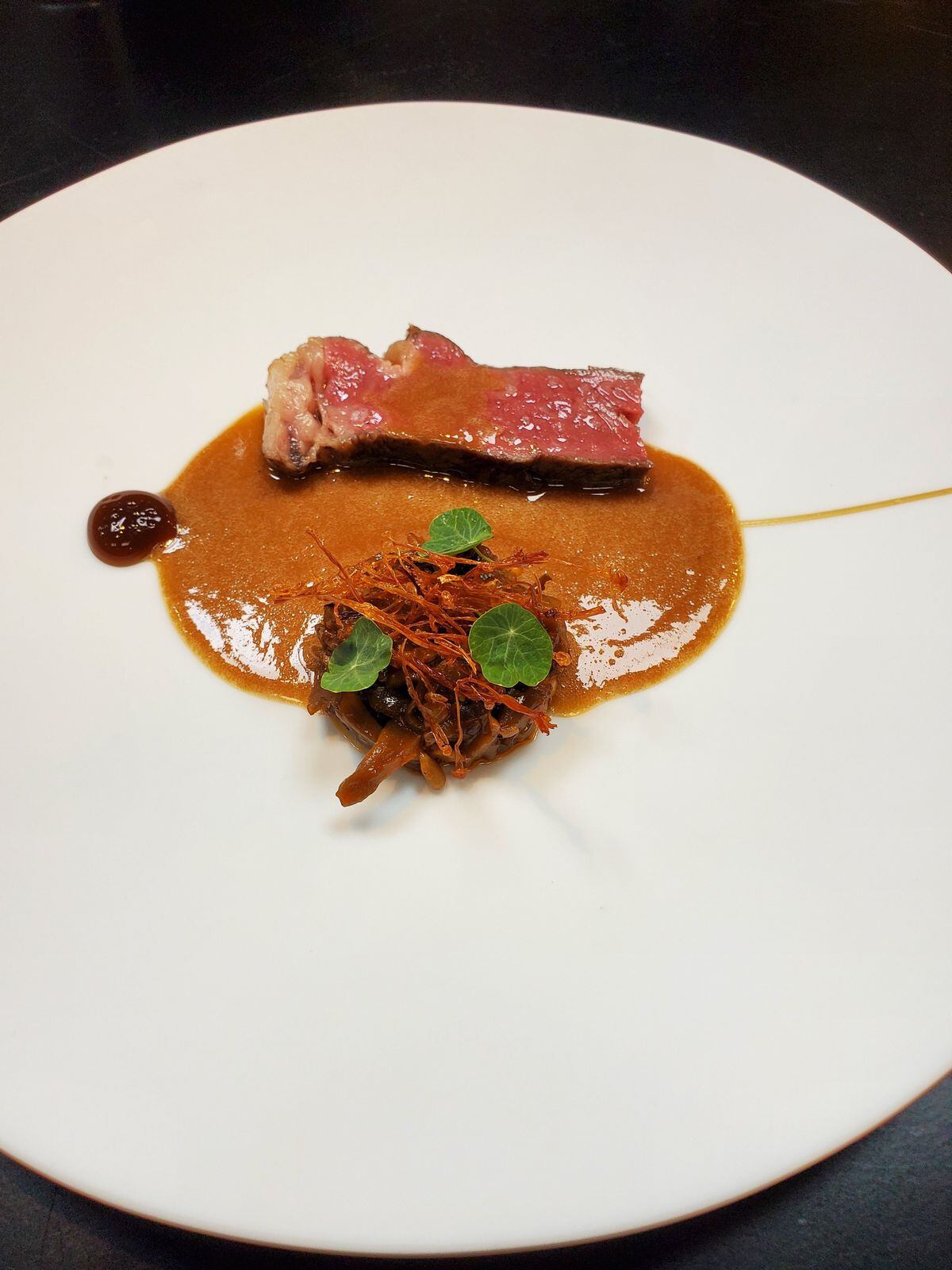 Wagyu beef with peppercorn sauce
