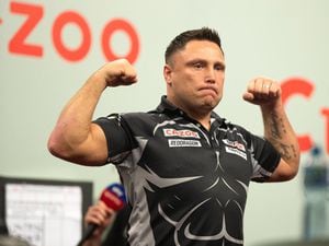 Gerwyn Price celebrates - Picture by: Taylor Lanning
