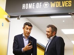 Bruno Lage tours Molineux Stadium for the first time after being appointed the new manager of Wolverhampton Wanderers (Wolves) with Matt Wild, General Manager of Football Operations at Molineux on June 09, 2021 in Wolverhampton, England. (Photo by Jack Thomas - WWFC/Wolves via Getty Images).