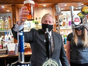 Boris Johnson visited The Mount Taven public house and restaurant in Wolverhampton on the local election campaign trail