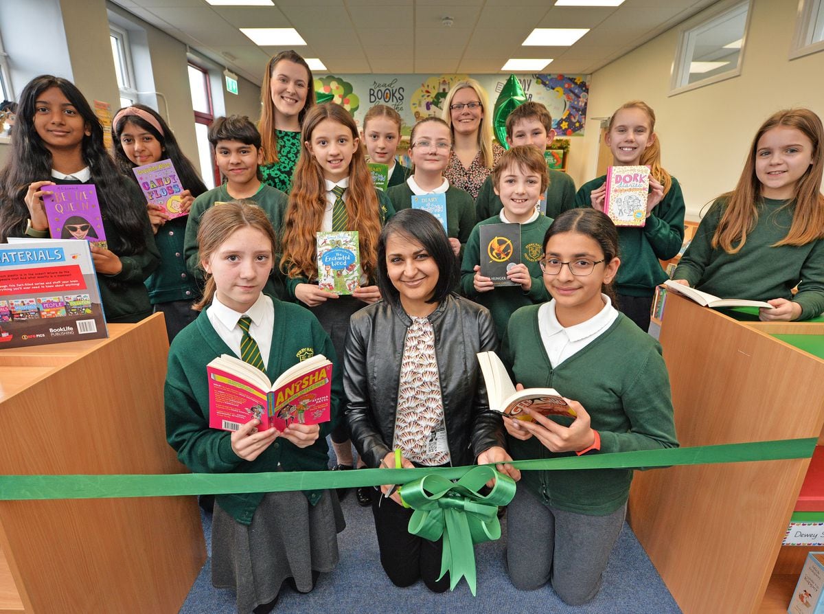 Local author Serena Patel opens the new library at Perry Hall Primary School in Wednesfield