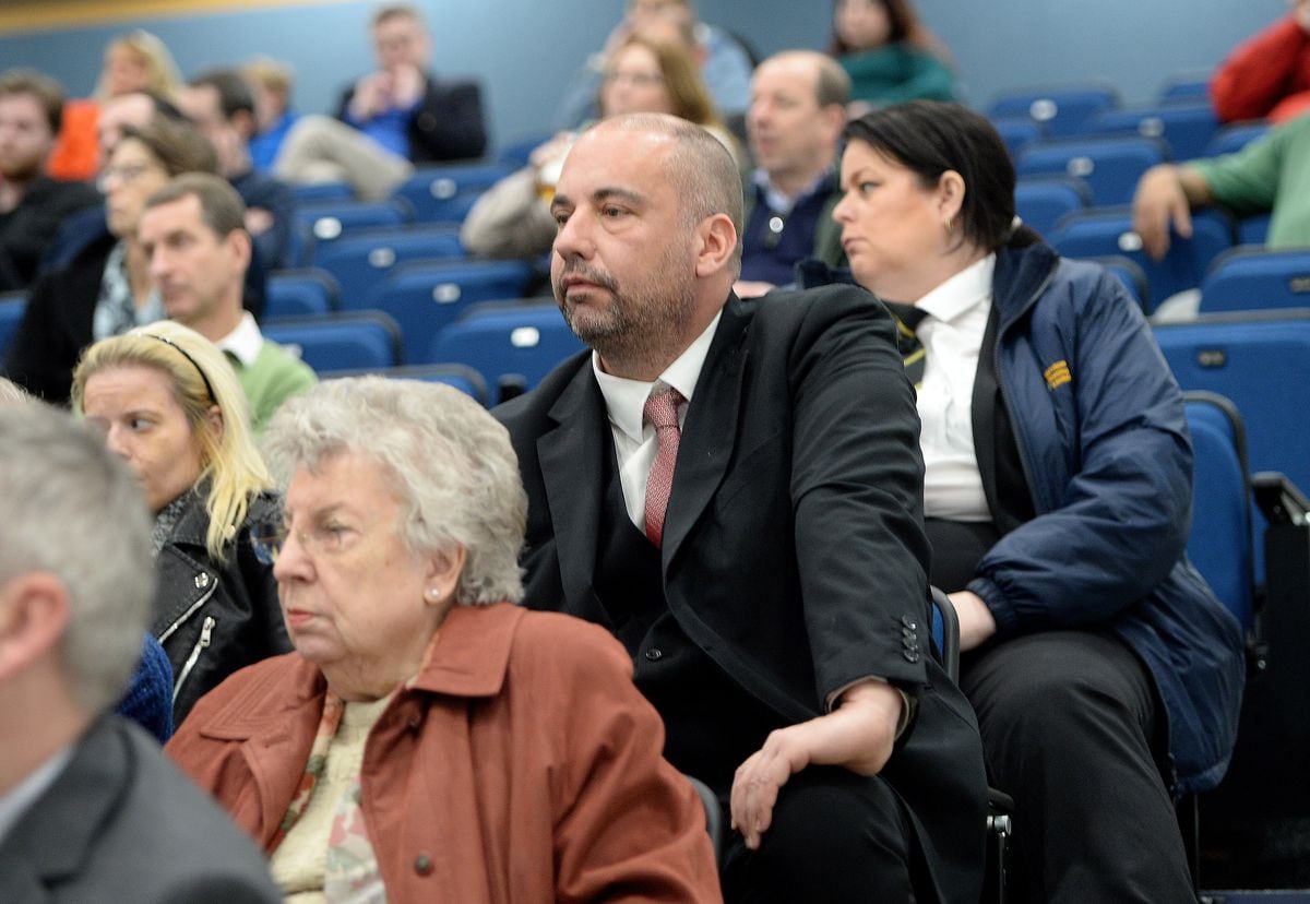UKIP councillor and MEP Bill Etheridge watched from the audience after being held up