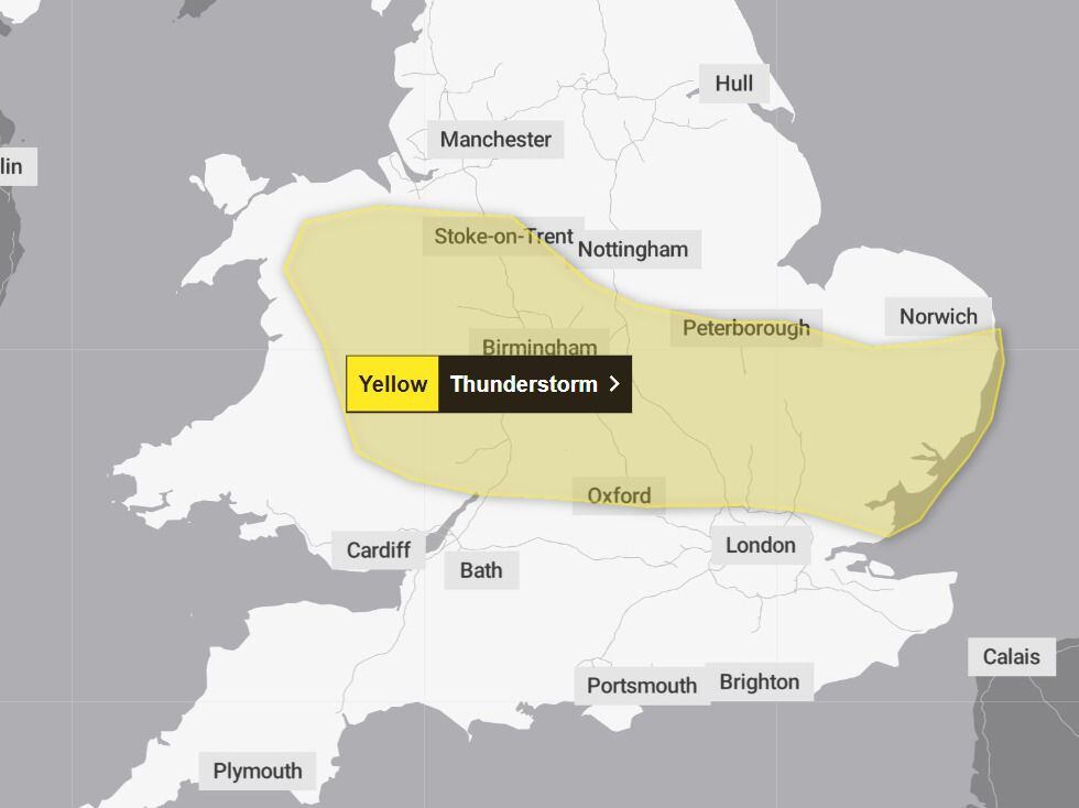 12-hour weather warning issued for region