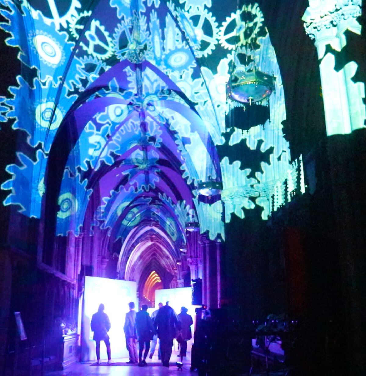 Images from projections inside Lichfield Cathedral