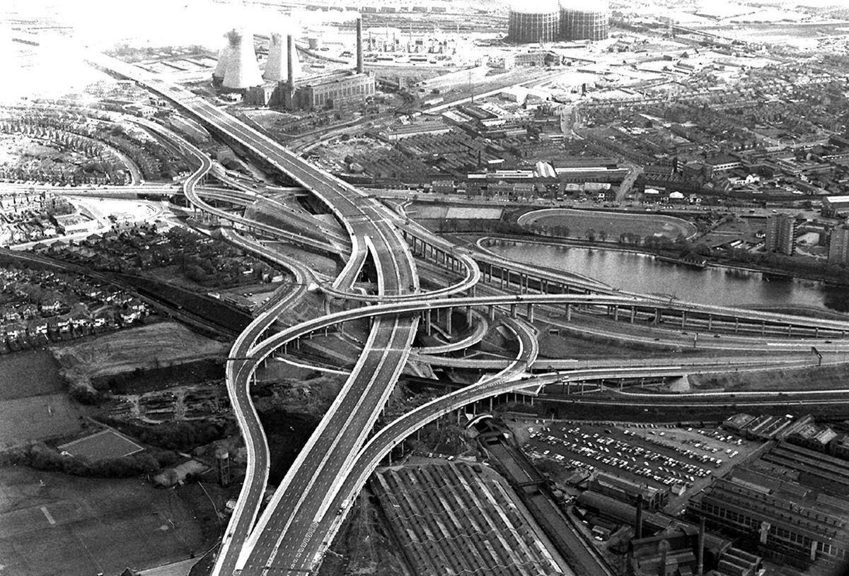 Photo dated 23/05/72 of Spaghetti Junction in Birmingham. 