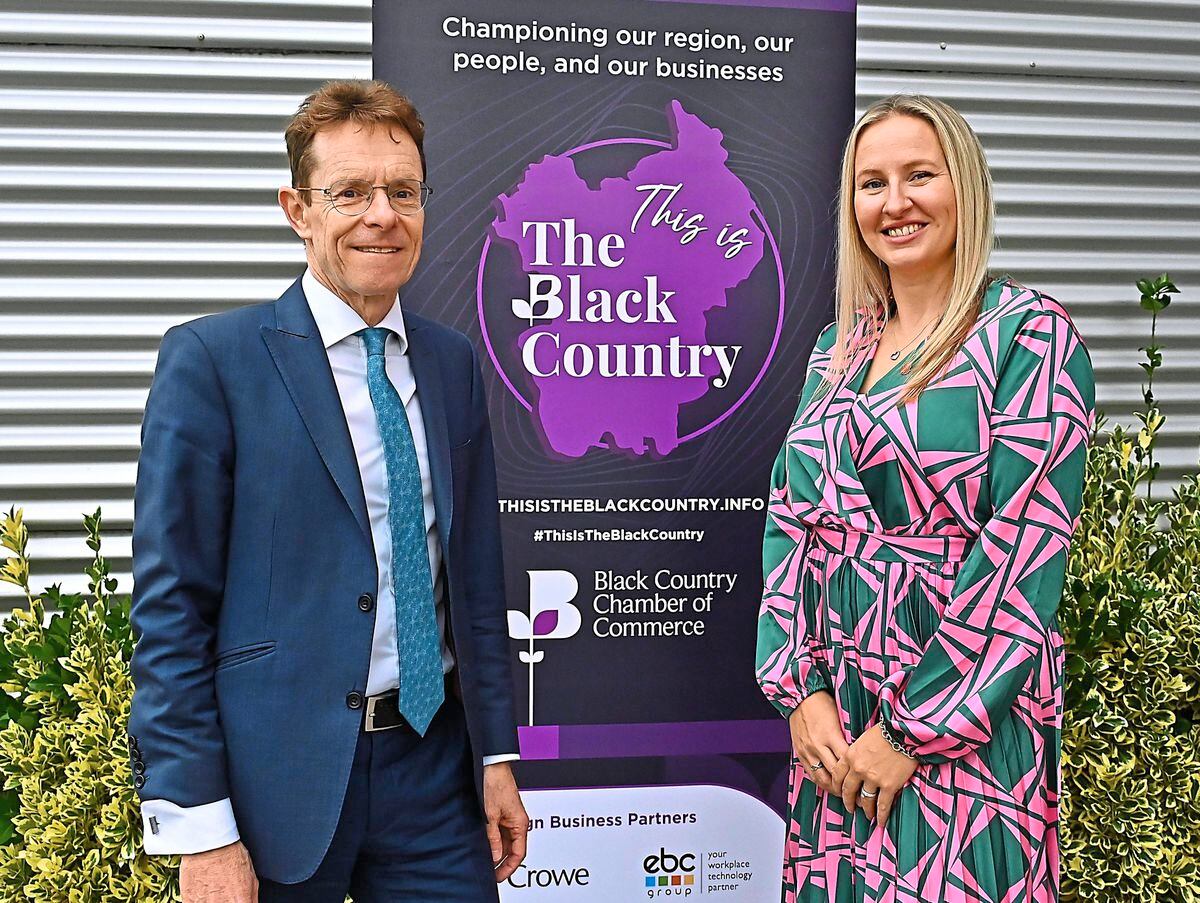 West Midlands Mayor Andy Street and Black Country Chamber of Commerce chief executive Sarah Moorhouse at the conference
