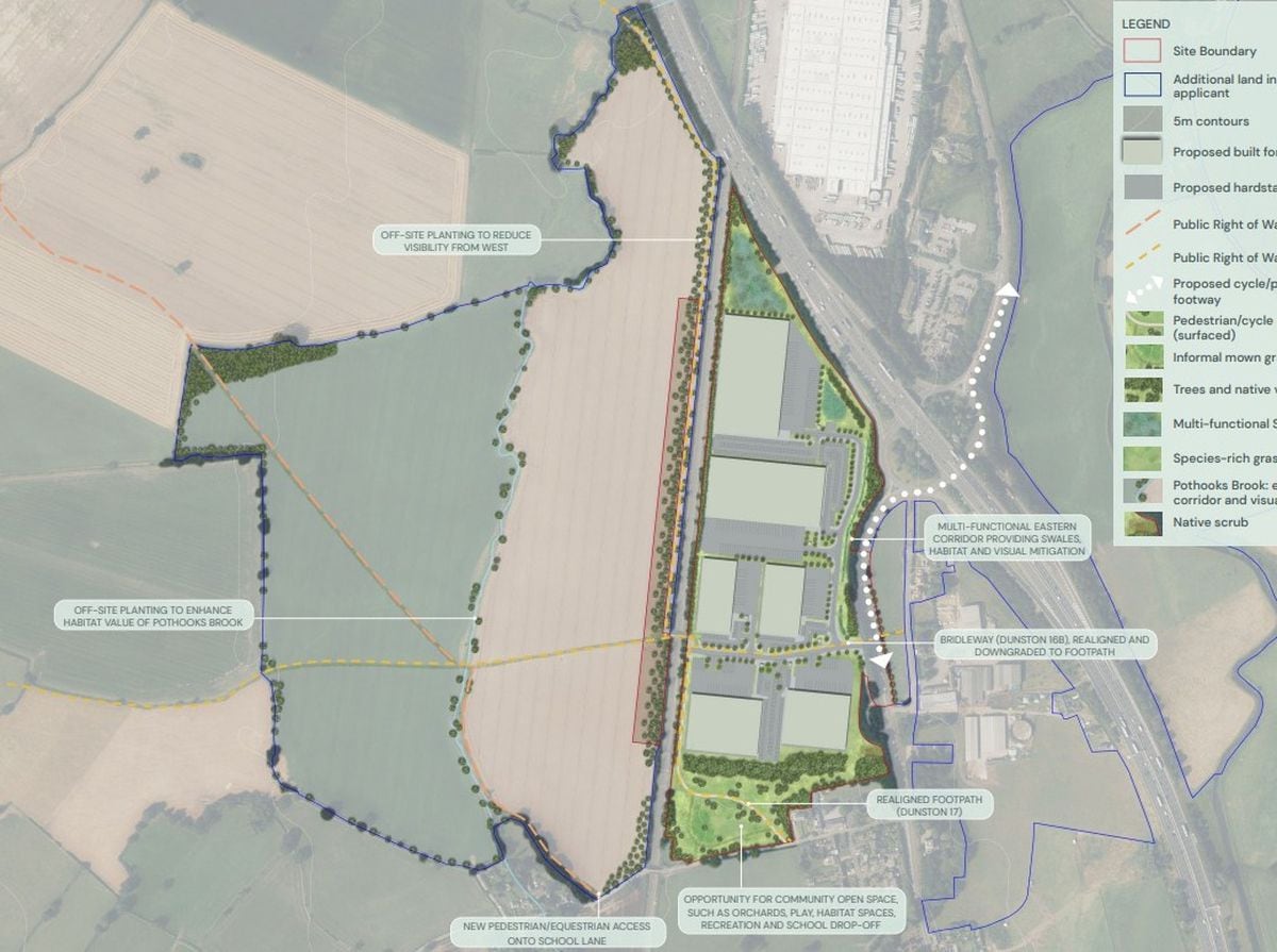 Plans lodged for industrial site on land next to M6 in South Staffordshire 