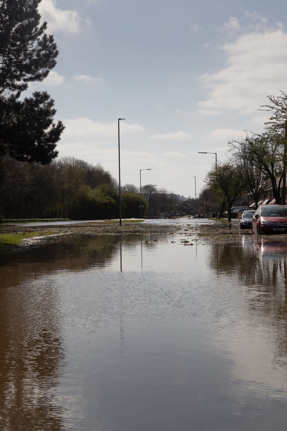 Flooding on Stowheath Lane after a water main burst. Photo: Paul Rush