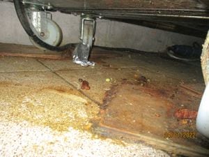 Dirty conditions found in The Koyla Kitchen by hygiene inspectors. Photo: Dudley Council