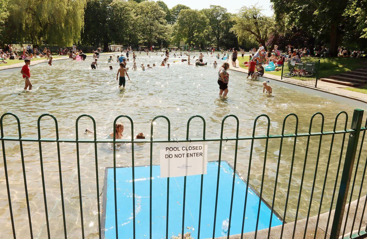 Tettenhall Pool. Wolverhampton, was filled with water last weekend - but signs saying 'do not enter' went ignored