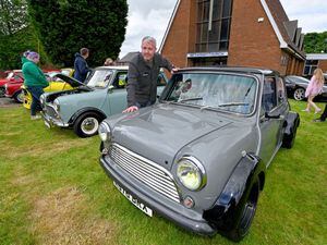 Craig Painter with his classic Mini with a Suzuki Hyabusa Motorcycle engine