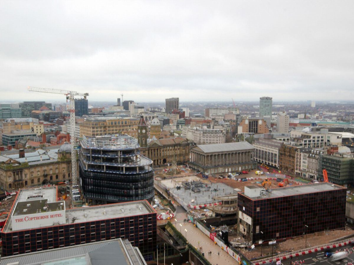 Work is back under way at the £700m Paradise development in Birmingham today 