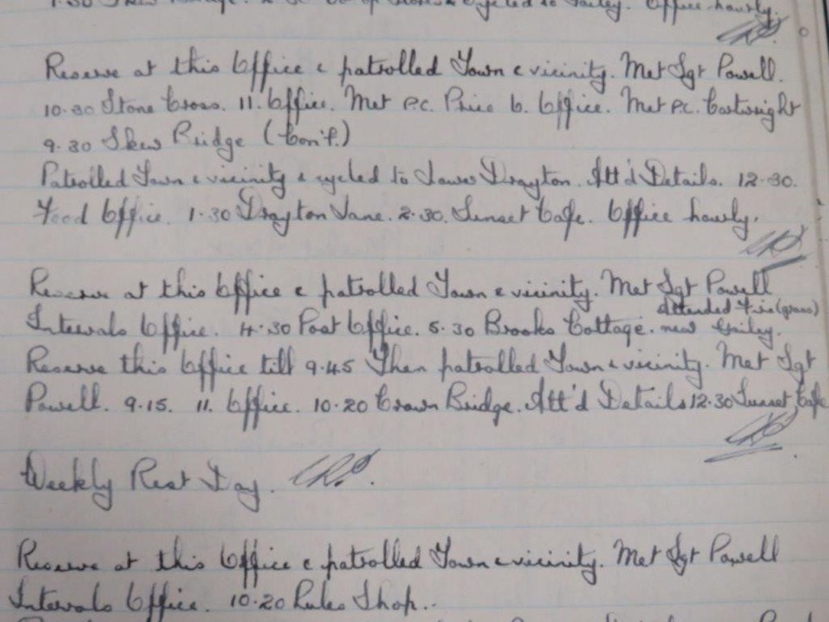 An extract from the post-war diary