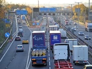 WALSALL COPYRIGHT EXPRESS&STAR TIM THURSFIELD-04/11/20.Pic showing busy M6 motorway near junction 10, the day before lockdown..
