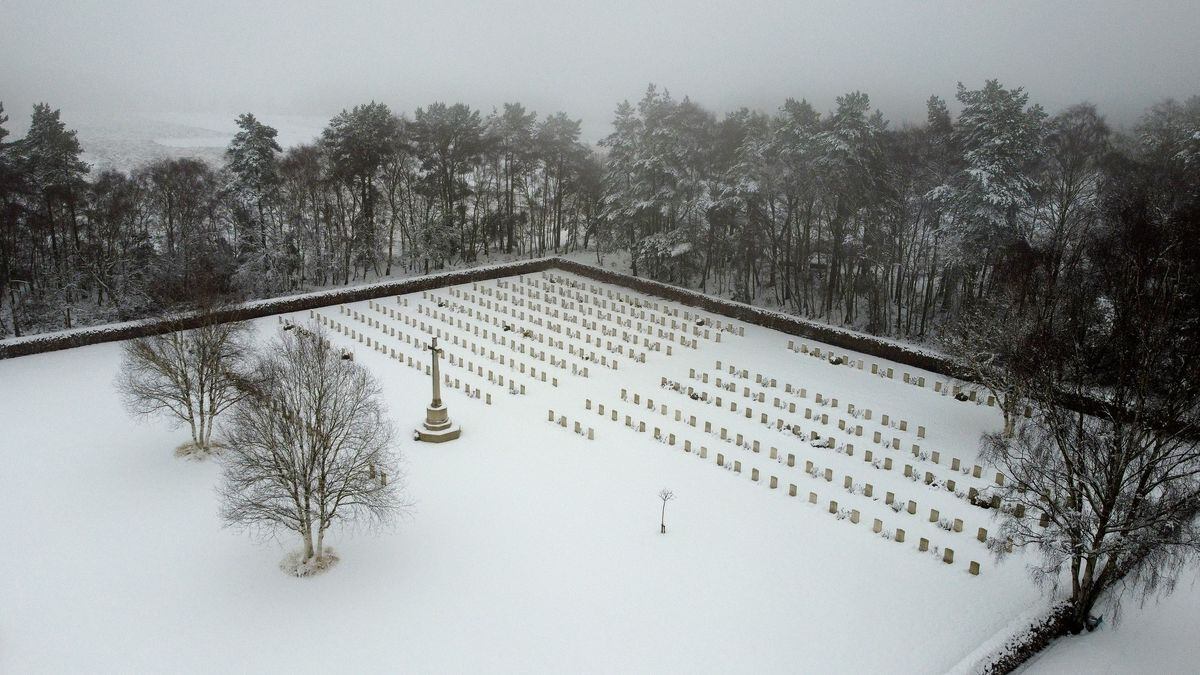 The German War Cemetery on Cannock Chase seemed very atmospheric in the snow and mist