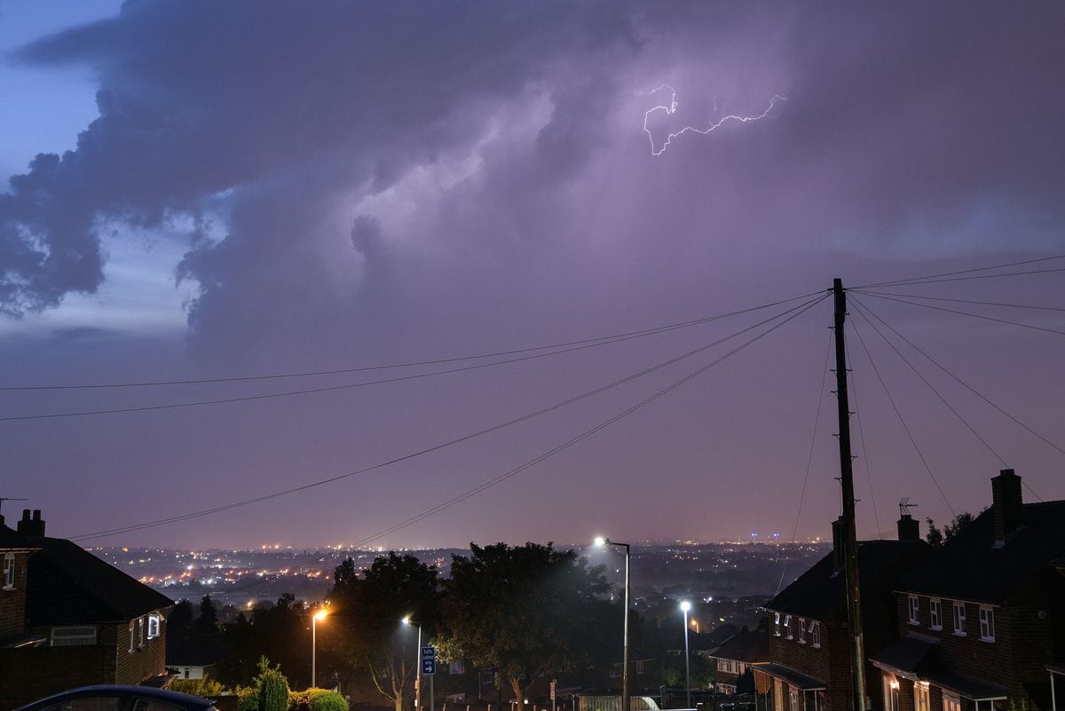 Lightning struck over Quinton in the West Midlands on Tuesday night with constant forks streaking across the sky and up into the clouds. Photo: Snappersk 