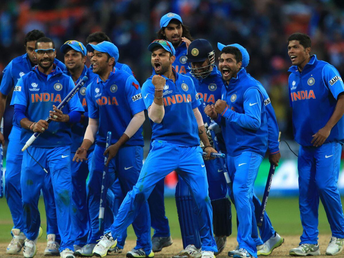 India celebrate their Champions Trophy win