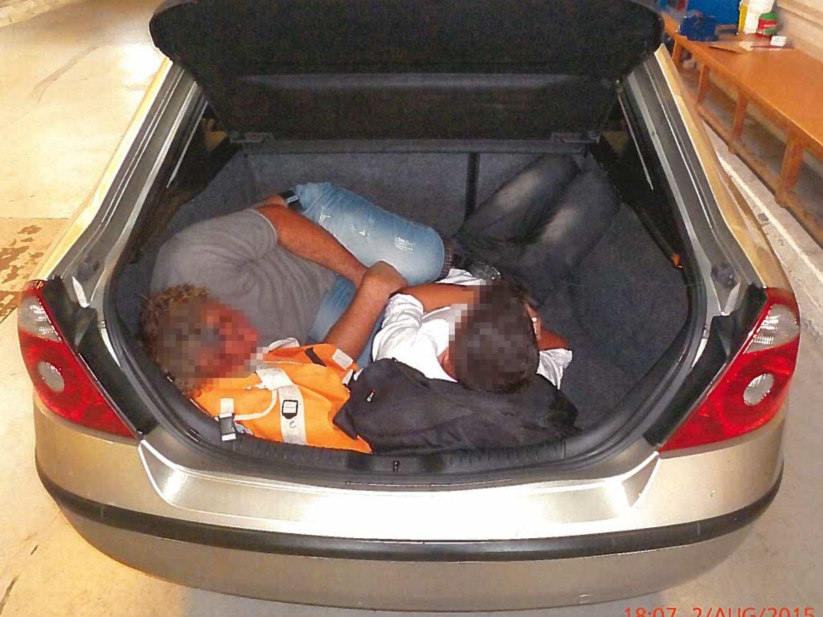 Two adults and a child were found in the boot of the car. Photo: Home Office/PA Wire