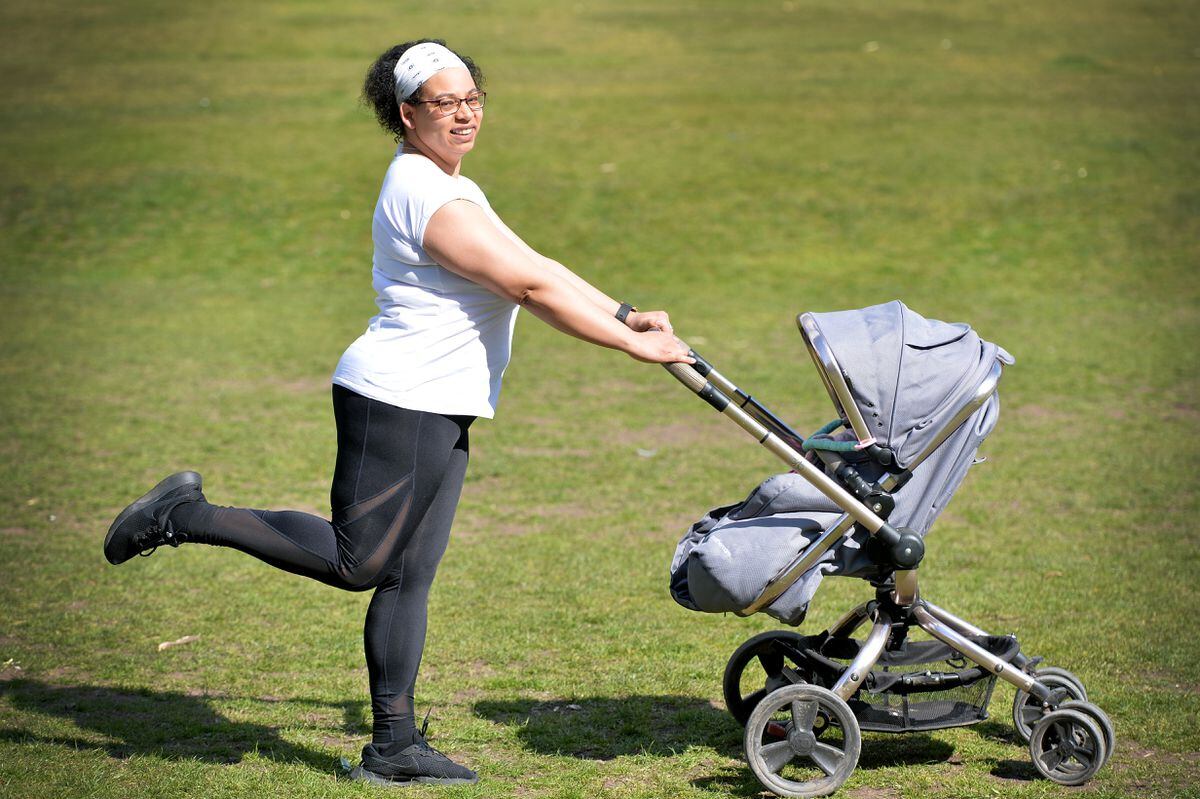 Mel Bridger from Bearwood as she gets ready to launch her outdoor Buggy Beat fitness classes for parents and babies