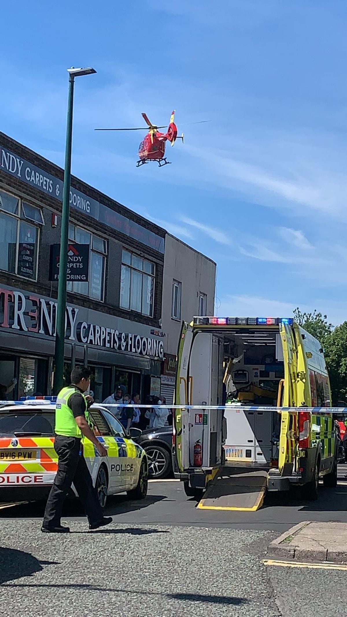 Emergency services at Upper High Street, Wednesbury. Photo: Emily Collins