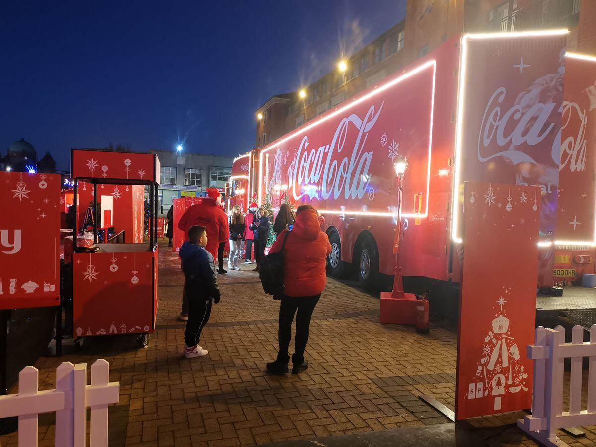 The Coca-Cola truck in Wolverhampton