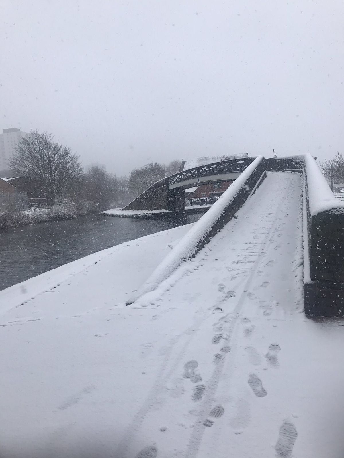 Snow has fallen over the West Midlands region